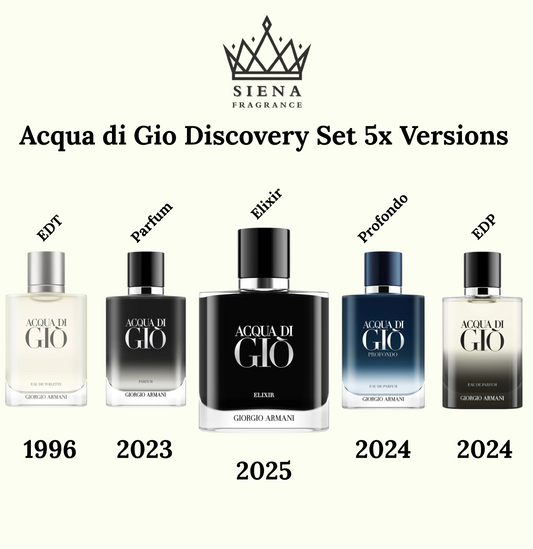 Acqua di Gio by Armani Discovery Set (5x Versions) - Decant / Sample