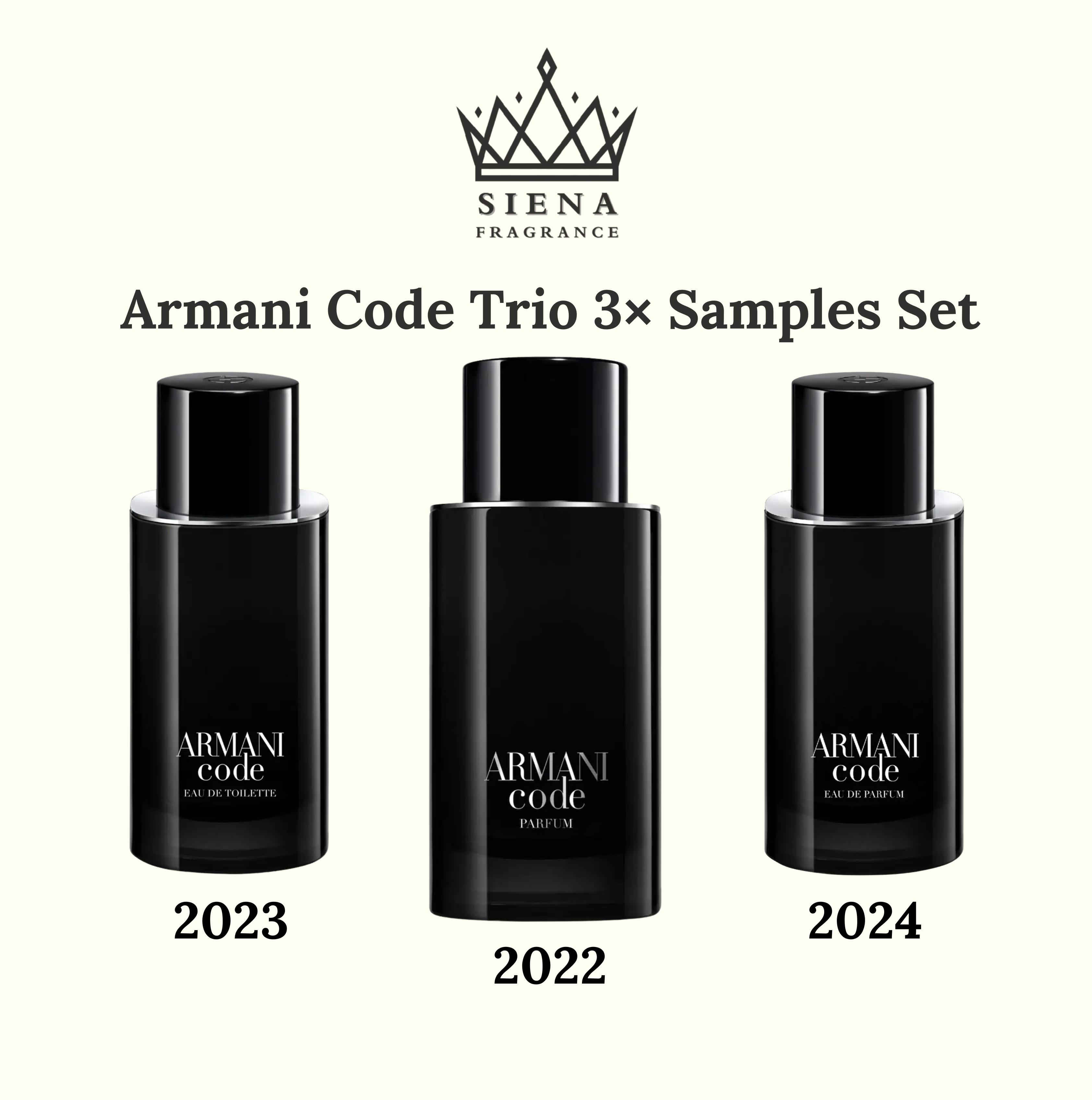Code Discovery Set (3x Versions) - Decant / Sample – Siena Fragrance
